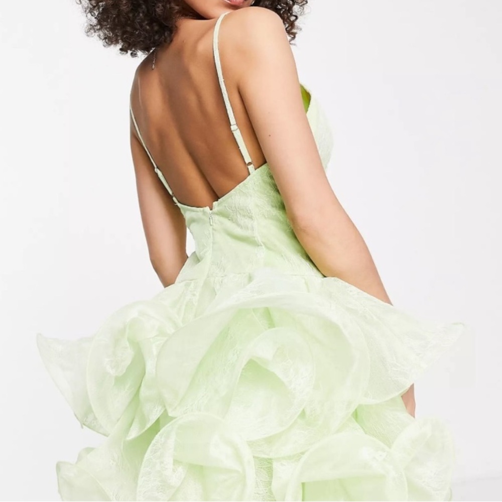 ASOS Drop Waist Puffy Lace Mini Dress